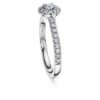 Anel Solitário Eternity Halo com Diamantes Cultivados em Laboratório, 0,45 ct no total, forma redonda, prata esterlina Anel Solitário Eternity Halo com Diamantes Cultivados em Laboratório, 0,45 ct no total, forma redonda, prata esterlina