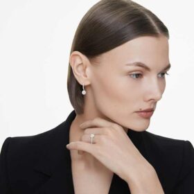 Anel Solitário Eternity Halo com diamantes cultivados em laboratório, 0,8 ct no total, forma redonda, ouro branco de 14K