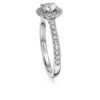 Anel Solitário Eternity Halo com diamantes cultivados em laboratório, 0,8 ct no total, forma redonda, ouro branco de 14K Anel Solitário Eternity Halo com diamantes cultivados em laboratório, 0,8 ct no total, forma redonda, ouro branco de 14K
