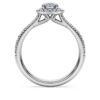 Anel Solitário Eternity Halo com diamantes cultivados em laboratório, 0,8 ct no total, forma redonda, ouro branco de 14K Anel Solitário Eternity Halo com diamantes cultivados em laboratório, 0,8 ct no total, forma redonda, ouro branco de 14K