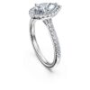 Anel Solitário Eternity Halo com diamantes cultivados em laboratório, 1,3 Ct Tw, formato de pêra, ouro branco de 14K Anel Solitário Eternity Halo com diamantes cultivados em laboratório, 1,3 Ct Tw, formato de pêra, ouro branco de 14K