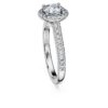 Anel Solitário Eternity Halo com diamantes cultivados em laboratório, 1,33 ct no total, forma redonda, ouro branco de 14K Anel Solitário Eternity Halo com diamantes cultivados em laboratório, 1,33 ct no total, forma redonda, ouro branco de 14K