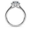 Anel Solitário Eternity Halo com diamantes cultivados em laboratório, 1,33 ct no total, forma redonda, ouro branco de 14K Anel Solitário Eternity Halo com diamantes cultivados em laboratório, 1,33 ct no total, forma redonda, ouro branco de 14K