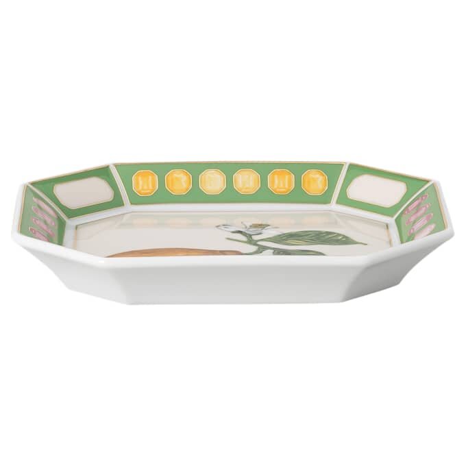 Bandeja Idyllia em porcelana, com motivo de cristais, cor limão, pequena, multicolorida Bandeja Idyllia em porcelana, com motivo de cristais, cor limão, pequena, multicolorida