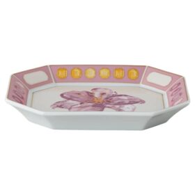 Bandeja Idyllia em porcelana, com motivo em cristal, flor, pequena, rosa