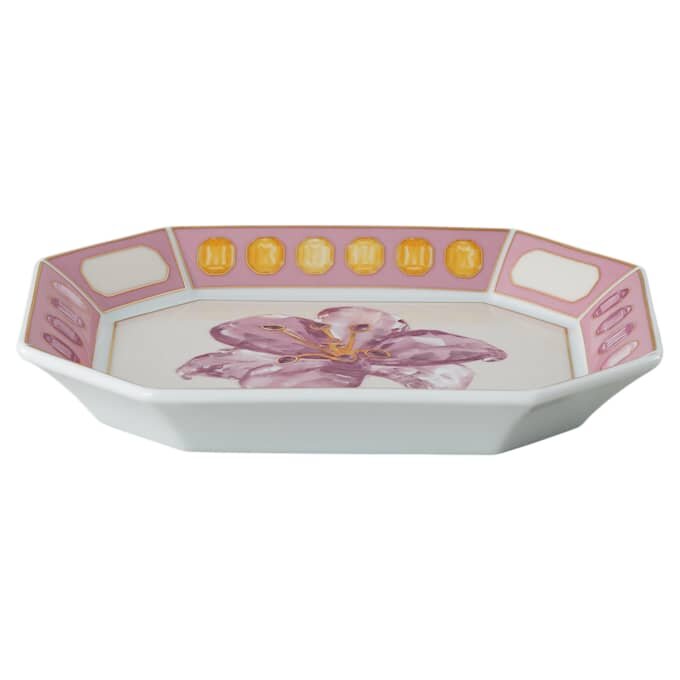 Bandeja Idyllia em porcelana, com motivo em cristal, flor, pequena, rosa Bandeja Idyllia em porcelana, com motivo em cristal, flor, pequena, rosa