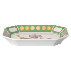 Bandeja Idyllia em porcelana, com motivo em cristal, papa-moscas, grande, multicolorida