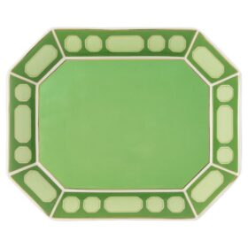 Bandeja Signum em porcelana, grande, verde