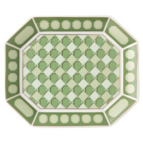 Bandeja Signum em porcelana, pequena, verde