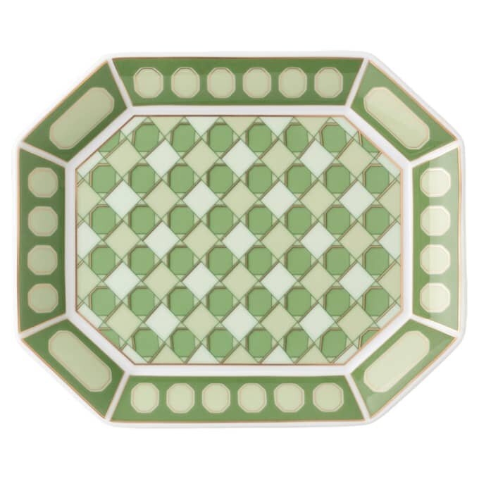Bandeja Signum em porcelana, pequena, verde Bandeja Signum em porcelana, pequena, verde