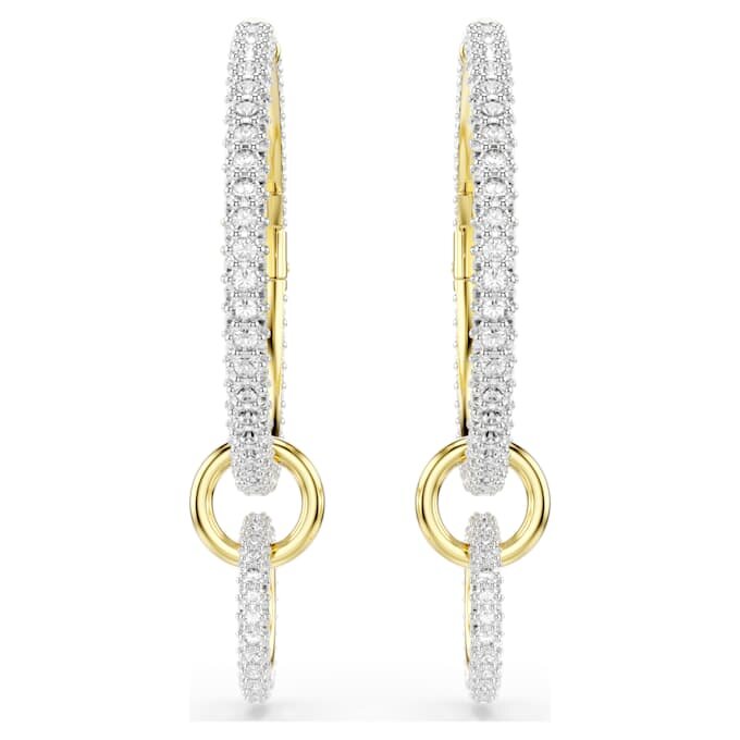 Brincos de argola Dextera com corte redondo, brancos, banhados a dourado Brincos de argola Dextera com corte redondo, brancos, banhados a dourado