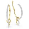 Brincos de argola Dextera com corte redondo, brancos, banhados a dourado Brincos de argola Dextera com corte redondo, brancos, banhados a dourado