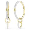 Brincos de argola Dextera com corte redondo, brancos, banhados a dourado Brincos de argola Dextera com corte redondo, brancos, banhados a dourado