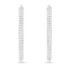 Brincos de argola Dextera com pavé, grandes, brancos, banhados a ródio Brincos de argola Dextera com pavé, grandes, brancos, banhados a ródio