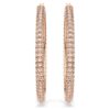 Brincos de argola Dextera Pavé, grandes, brancos, banhados a ouro rosa