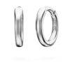 Brincos de argola Eternity com diamantes cultivados em laboratório, 0,1 ct no total, forma redonda, pequenos, ouro branco de 14K Brincos de argola Eternity com diamantes cultivados em laboratório, 0,1 ct no total, forma redonda, pequenos, ouro branco de 14K