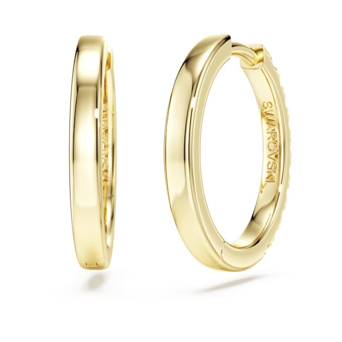 Brincos de argola Eternity com diamantes cultivados em laboratório, 0,5 ct no total, forma redonda, ouro amarelo de 14K Brincos de argola Eternity com diamantes cultivados em laboratório, 0,5 ct no total, forma redonda, ouro amarelo de 14K