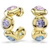 Brincos de argola Gema com cortes mistos, multicoloridos, banhados a dourado Brincos de argola Gema com cortes mistos, multicoloridos, banhados a dourado
