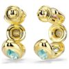 Brincos de argola Gema com cortes mistos, multicoloridos, banhados a dourado Brincos de argola Gema com cortes mistos, multicoloridos, banhados a dourado
