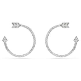 Brincos de argola Idyllia com cortes variados, em forma de seta, brancos, banhados a ródio Brincos de argola Idyllia com cortes variados, em forma de seta, brancos, banhados a ródio