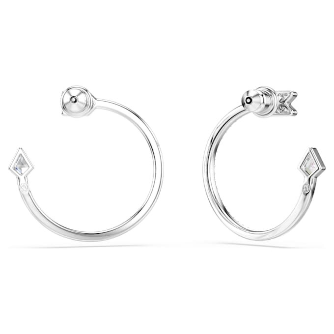 Brincos de argola Idyllia com cortes variados, em forma de seta, brancos, banhados a ródio Brincos de argola Idyllia com cortes variados, em forma de seta, brancos, banhados a ródio