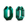 Brincos de argola Lucent, forma octogonal, pequenos, verdes Brincos de argola Lucent, forma octogonal, pequenos, verdes