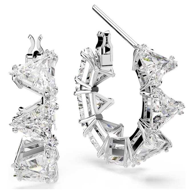 Brincos de argola Matrix Brancos, banhados a ródio Brincos de argola Matrix Brancos, banhados a ródio