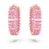 Brincos de argola Matrix com corte baguete, cor-de-rosa, banhados a ouro rosa Brincos de argola Matrix com corte baguete, cor-de-rosa, banhados a ouro rosa