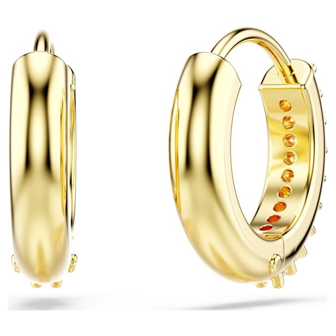 Brincos de argola Matrix com corte redondo, brancos, banhados a dourado Brincos de argola Matrix com corte redondo, brancos, banhados a dourado