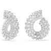 Brincos de argola Matrix com cortes redondos mistos, brancos, banhados a ródio Brincos de argola Matrix com cortes redondos mistos, brancos, banhados a ródio