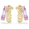 Brincos de argola Millenia com cortes mistos, multicoloridos, banhados a dourado Brincos de argola Millenia com cortes mistos, multicoloridos, banhados a dourado