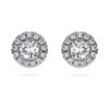 Brincos de aro «Eternity Halo» com diamantes cultivados em laboratório, 0,75 ct no total, forma redonda, ouro branco de 14K Brincos de aro «Eternity Halo» com diamantes cultivados em laboratório, 0,75 ct no total, forma redonda, ouro branco de 14K