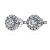 Brincos de aro «Eternity Halo» com diamantes cultivados em laboratório, 0,75 ct no total, forma redonda, ouro branco de 14K Brincos de aro «Eternity Halo» com diamantes cultivados em laboratório, 0,75 ct no total, forma redonda, ouro branco de 14K
