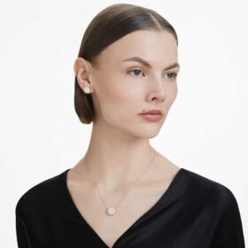 Brincos de aro «Eternity Halo» com diamantes cultivados em laboratório, 2 Ct Tw, forma redonda, ouro branco de 14K