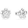 Brincos de botão Ariana Grande X Swarovski com pérola de cristal, corte redondo, flor, branco, banhados a ródio Brincos de botão Ariana Grande X Swarovski com pérola de cristal, corte redondo, flor, branco, banhados a ródio