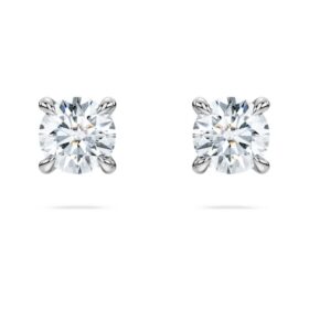 Brincos de botão Eternity com diamantes cultivados em laboratório, 0,52 ct no total, forma redonda, prata esterlina