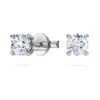 Brincos de botão Eternity com diamantes cultivados em laboratório, 0,52 ct no total, forma redonda, prata esterlina Brincos de botão Eternity com diamantes cultivados em laboratório, 0,52 ct no total, forma redonda, prata esterlina