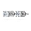 Brincos de botão Eternity com diamantes cultivados em laboratório, 0,52 ct no total, forma redonda, prata esterlina Brincos de botão Eternity com diamantes cultivados em laboratório, 0,52 ct no total, forma redonda, prata esterlina