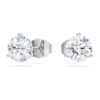 Brincos de botão Eternity com diamantes cultivados em laboratório, 2,0 ct no total, forma redonda, ouro branco de 14K Brincos de botão Eternity com diamantes cultivados em laboratório, 2,0 ct no total, forma redonda, ouro branco de 14K
