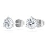 Brincos de botão Eternity com diamantes cultivados em laboratório, 2,0 ct no total, forma redonda, ouro branco de 14K Brincos de botão Eternity com diamantes cultivados em laboratório, 2,0 ct no total, forma redonda, ouro branco de 14K