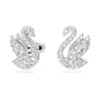 Brincos de botão «Swan» — Cisne, Branco, Banhado a ródio Brincos de botão «Swan» — Cisne, Branco, Banhado a ródio