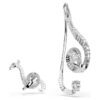 Brincos de clipe Ariana Grande X Swarovski, design assimétrico, pérola de cristal, corte baguete, branco, banhados a ródio Brincos de clipe Ariana Grande X Swarovski, design assimétrico, pérola de cristal, corte baguete, branco, banhados a ródio