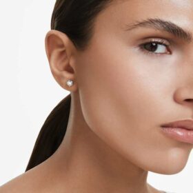 Brincos de Eternidade com Diamantes Cultivados em Laboratório, 0,5 Ct no total, individuais, forma redonda, ouro branco de 14K