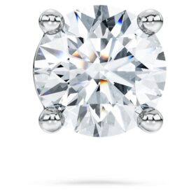 Brincos de Eternidade com Diamantes Cultivados em Laboratório, 0,5 Ct no total, individuais, forma redonda, ouro branco de 14K