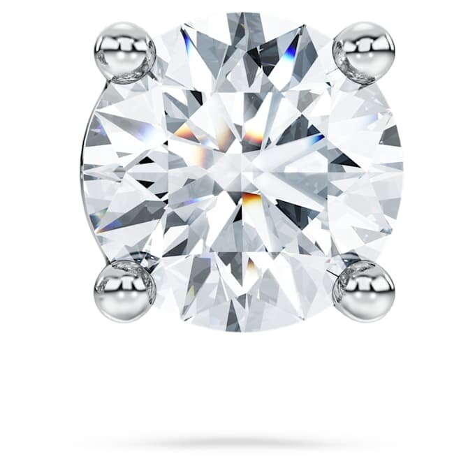 Brincos de Eternidade com Diamantes Cultivados em Laboratório, 0,5 Ct no total, individuais, forma redonda, ouro branco de 14K Brincos de Eternidade com Diamantes Cultivados em Laboratório, 0,5 Ct no total, individuais, forma redonda, ouro branco de 14K