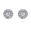 Brincos de Eternidade com Halo, Diamantes Cultivados em Laboratório 0,45 Ct Tw, Forma Redonda, Prata Esterlina Brincos de Eternidade com Halo, Diamantes Cultivados em Laboratório 0,45 Ct Tw, Forma Redonda, Prata Esterlina