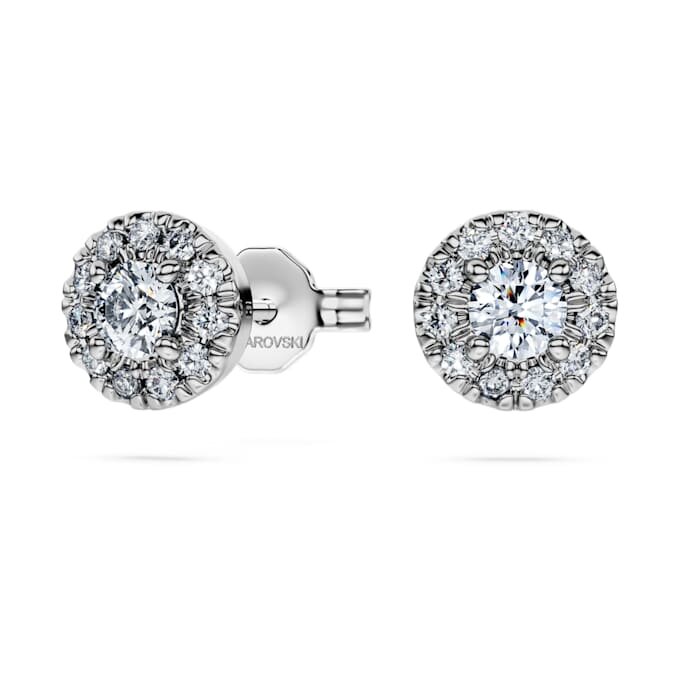 Brincos de Eternidade com Halo, Diamantes Cultivados em Laboratório 0,45 Ct Tw, Forma Redonda, Prata Esterlina Brincos de Eternidade com Halo, Diamantes Cultivados em Laboratório 0,45 Ct Tw, Forma Redonda, Prata Esterlina
