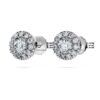 Brincos de Eternidade com Halo, Diamantes Cultivados em Laboratório 0,45 Ct Tw, Forma Redonda, Prata Esterlina Brincos de Eternidade com Halo, Diamantes Cultivados em Laboratório 0,45 Ct Tw, Forma Redonda, Prata Esterlina