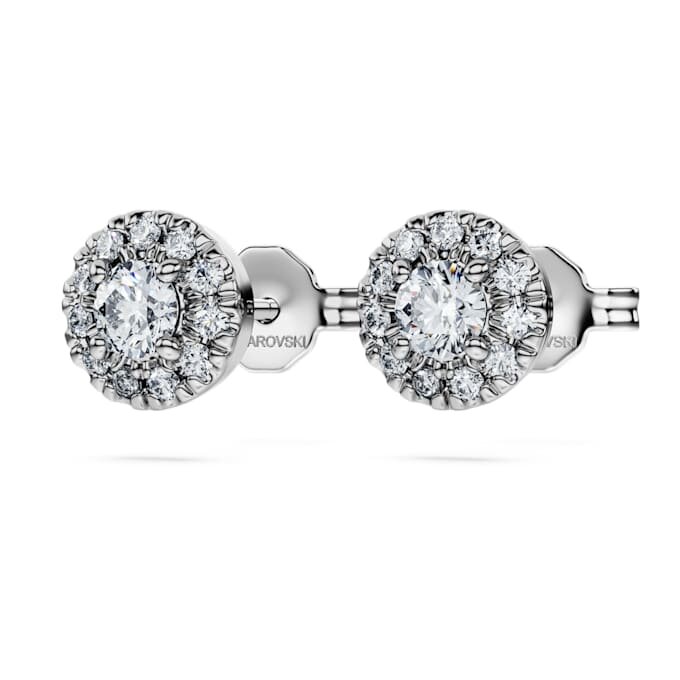 Brincos de Eternidade com Halo, Diamantes Cultivados em Laboratório 0,45 Ct Tw, Forma Redonda, Prata Esterlina Brincos de Eternidade com Halo, Diamantes Cultivados em Laboratório 0,45 Ct Tw, Forma Redonda, Prata Esterlina