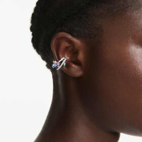 Brincos de orelha Ariana Grande X Swarovski com cortes mistos, multicoloridos, banhados a ródio